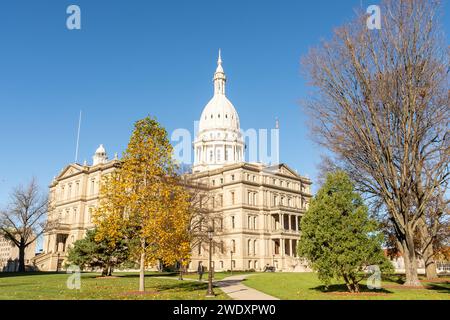 Ende Herbst im Michigan State Capitol Building in Lansing, Michigan. USA. Stockfoto