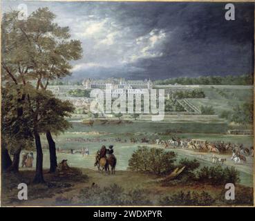 Adam Francois van der Meulen - Le Château Neuf de Saint-Germain-en-Laye et les jardins, vus de la Rive droite de la seine - P1522 Stockfoto