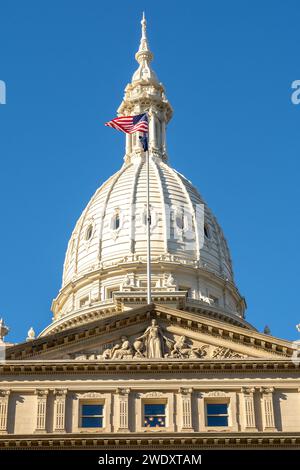 Ende Herbst im Michigan State Capitol Building in Lansing, Michigan. USA. Stockfoto