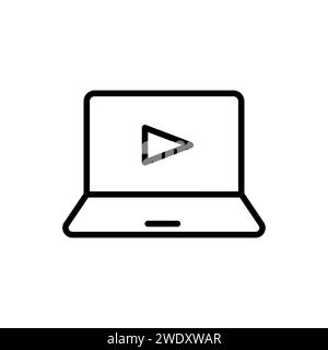 Laptop-Konturvektorsymbol Stock Vektor