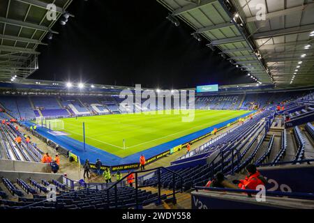 Leicester, Großbritannien. Januar 2024. Blick auf das Stadion während des SKY Bet EFL Championship Matches von Leicester City FC gegen Ipswich Town FC im King Power Stadium, Leicester, England, Großbritannien am 22. Januar 2024 Credit: Every Second Media/Alamy Live News Stockfoto