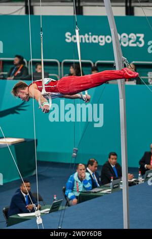 Santiago, Chile, 23. Oktober 2023, Gymnastik - Männer, die bei den Panamerikanischen Spielen 2023 künstlerisch waren Stockfoto