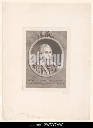 Portret van Henri Philippe de Chauvelin, Charles Nicolas Cochin (II), 1762 Druck Frankreich Papier Radierung / Gravur historische Personen. Ornament  Medaillon Stockfoto