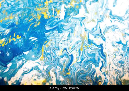 Malen Sie auf Leinwand Farbe Improvisation Bluu Stockfoto