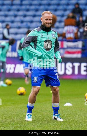 Sheffield, Großbritannien. Januar 2024. Sheffield Wednesday Mittelfeldspieler Barry Bannan (10) während des Sheffield Wednesday FC gegen Coventry City FC im Hillsborough Stadium, Sheffield, Vereinigtes Königreich am 20. Januar 2024 Credit: Every Second Media/Alamy Live News Stockfoto