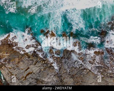 Ein wunderschöner Blick von oben auf die australische Küste Stockfoto