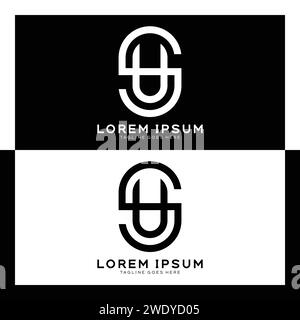 SU Initial Letter Logo. Monogramm mit S- und U-Muster Stock Vektor