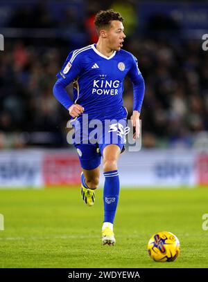 Kasey McAteer in Leicester City während des Sky Bet Championship Matches im King Power Stadium in Leicester. Bilddatum: Montag, 22. Januar 2024. Stockfoto