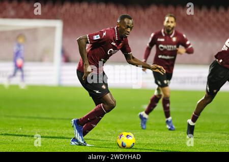 Salerno, Italien. Januar 2024. Simy (Salernitana) Fußball/Fußball : italienisches Spiel der Serie A TIM zwischen US Salernitana 1919 1-2 Genua CFC im Stadio Arechi in Salerno, Italien. Quelle: Mutsu Kawamori/AFLO/Alamy Live News Stockfoto