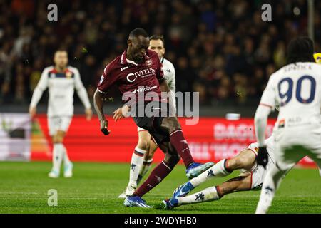 Salerno, Italien. Januar 2024. Simy (Salernitana) Fußball/Fußball : italienisches Spiel der Serie A TIM zwischen US Salernitana 1919 1-2 Genua CFC im Stadio Arechi in Salerno, Italien. Quelle: Mutsu Kawamori/AFLO/Alamy Live News Stockfoto