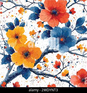 nahtlose Blumenmuster Stock Vektor