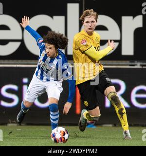 KERKRADE, 22.01.2024, Parkstad Limburg Stadium, Niederländisch Keukenkampioen divisie, Saison 2023/2024. Roda JC - FC Eindhoven. Rodrigo Rego und Matisse Didden Stockfoto