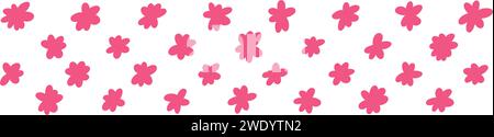 Handgezeichnetes Blumenkritzelchen, abstrakte und süße Frühlingsfigur. Scribble-Style für bezaubernde Designs. Illustration des flachen Vektors auf weißem Hintergrund isoliert. Stock Vektor