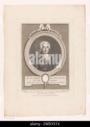 Portret van Conrad de Provancal de Fontchâteau, von Markies Van Provencal, Marie Jeanne Louise Francoise Suzanne Cernel Champion, nach Lambert, 1791 Druckerei: Franzepublisher: Paris Papier ätzt historische Personen. Politiker, z. B. Parteiführer Stockfoto