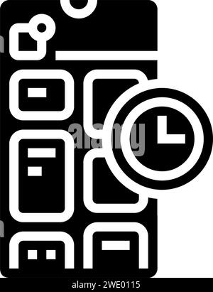 Illustration des Symbols für das Blockieren der Zeitverwaltung der App Stock Vektor