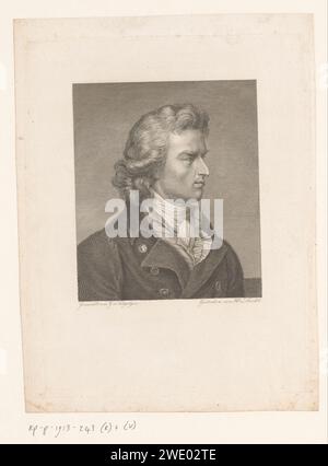 Porträt van Friedrich von Schiller, Heinrich Lödel, nach Franz Gerhard von Kügelgen, 1808 - 1861 Druckpapierstich historischer Personen. Schriftsteller, Dichter, Autor Stockfoto