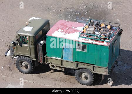 Sakha Yakutia, Auto GAZ - 66. Gas 66 automatisch. GAZ-Lkw Stockfoto