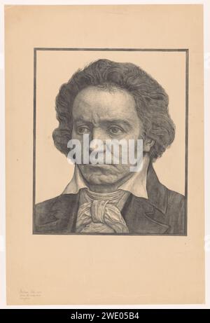 Porträt von Ludwig van Beethoven, Antoon Derkinderen, 1902 gedrucktes Papierporträt des Komponisten Stockfoto