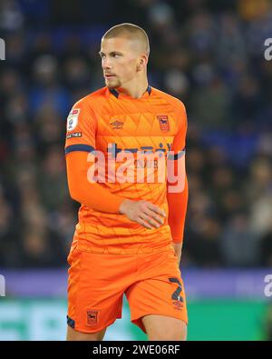 Leicester, Großbritannien. Januar 2024. Harry Clarke aus Ipswich Town, während des Sky Bet Championship Matches Leicester City gegen Ipswich Town im King Power Stadium, Leicester, Großbritannien, 22. Januar 2024 (Foto: Gareth Evans/News Images) in Leicester, Großbritannien am 22. Januar 2024. (Foto: Gareth Evans/News Images/SIPA USA) Credit: SIPA USA/Alamy Live News Stockfoto