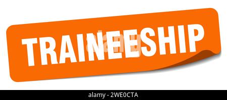 Aufkleber für Praktika. Rechteckiges Etikett für Praktika isoliert auf weißem Hintergrund Stock Vektor