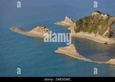 Cape Drastis Coast in der Dämmerung, Korfu Stockfoto