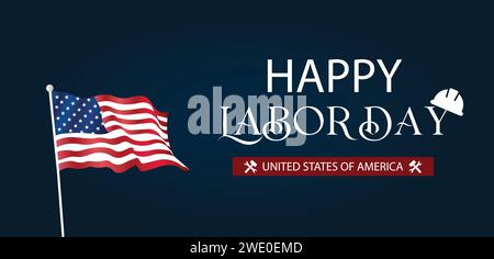 Labor Day us-amerikanisches Textgestaltungsdesign Stock Vektor