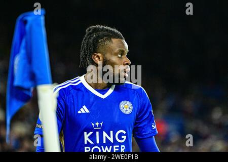 King Power Stadium, Leicester, Großbritannien. Januar 2024. EFL Championship Football, Leicester City gegen Ipswich Town; Stephy Mavididi von Leicester Credit: Action Plus Sports/Alamy Live News Stockfoto