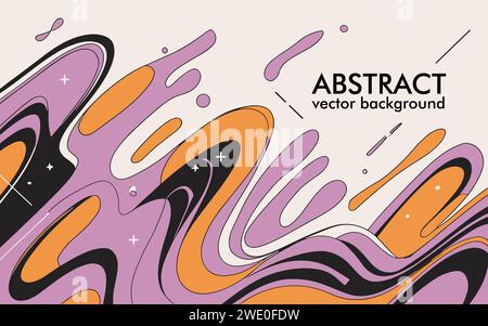 Abstrakter Hintergrund mit farbenfrohen Wellen im Retro-Stil Stock Vektor