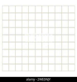 Arbeitsmappe zum Schreiben von Hieroglyphen. Liniertes Papier zum Drucken. Geometrisches Muster für die Schule. Realistisches liniertes Papier. Simulator zum Schreiben von Chinesisch Stock Vektor