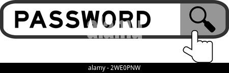 Suchbanner im Wort Passwort mit Symbol für die Übergabeverstärkung auf weißem Hintergrund Stock Vektor