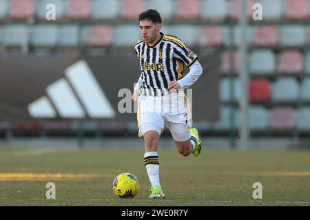 Vinovo, Italien. Januar 2024. Luis Hasa von Juventus während des Spiels der Serie C im Juventus Center in Vinovo. Der Bildnachweis sollte lauten: Jonathan Moscrop/Sportimage Credit: Sportimage Ltd/Alamy Live News Stockfoto