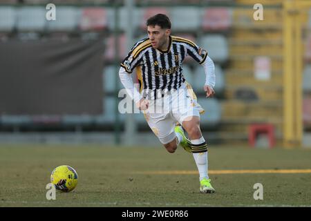 Vinovo, Italien. Januar 2024. Luis Hasa von Juventus während des Spiels der Serie C im Juventus Center in Vinovo. Der Bildnachweis sollte lauten: Jonathan Moscrop/Sportimage Credit: Sportimage Ltd/Alamy Live News Stockfoto