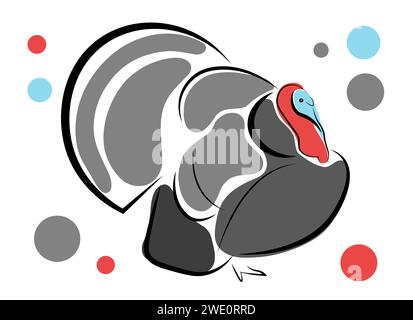 Truthahn auf weißem Hintergrund. Kritzeleien Stock Vektor