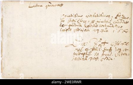 Album amicorum Jacob Heyblocq KB131H26 - p095 - Daniel Voet - Inschrift. Stockfoto