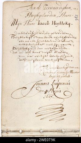 Album amicorum Jacob Heyblocq KB131H26 - p276 - Joannes Leupenius - Gedicht. Stockfoto