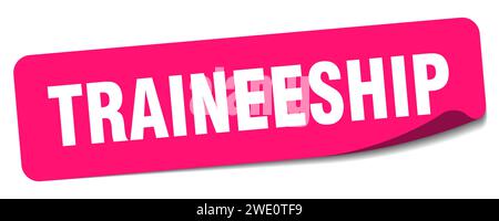 Aufkleber für Praktika. Rechteckiges Etikett für Praktika isoliert auf weißem Hintergrund Stock Vektor