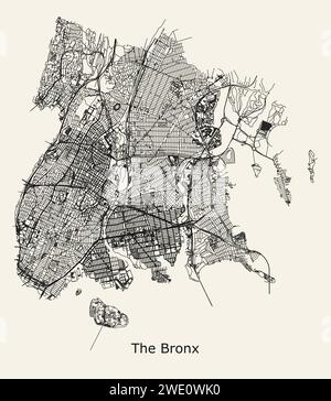 Stadtplan von Bronx New York, USA Stock Vektor