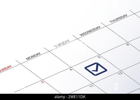 Symbol für die Erinnerung an die Wahlen. Kalender mit amerikanischem Sternsymbol. Stock Vektor