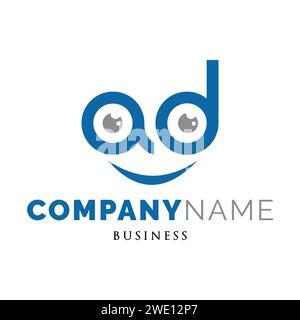 Initial Letter AD People Symbol Design Vorlage Stock Vektor