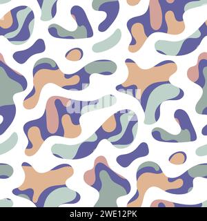 Freiform-Blob-Formen-Muster. Abstrakt nahtloses Amöben-Muster, frei geformte organische Elemente. Stock Vektor