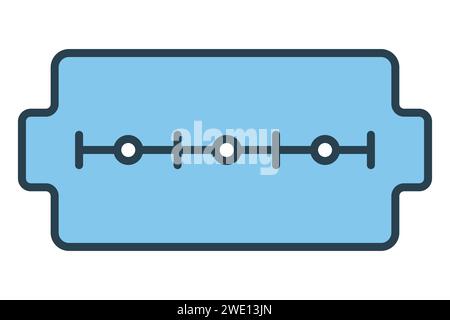 Rasierklingen-Symbol. Symbol zum Rasieren und Glänzen. Symbolstil für flache Linien. Elementabbildung Stock Vektor