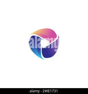 Kreative Idee Bunte Wiedergabe Medienlogo digitale Vektor-Designvorlage. Vektorabbildung Stock Vektor