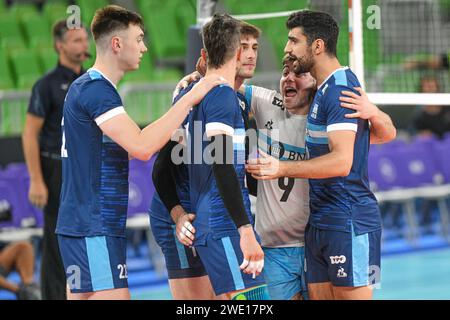 Argentiniens Nationalmannschaft feiert. Volleyball-Weltmeisterschaft 2022. Stockfoto