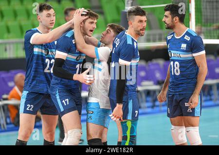 Argentiniens Nationalmannschaft feiert. Volleyball-Weltmeisterschaft 2022. Stockfoto