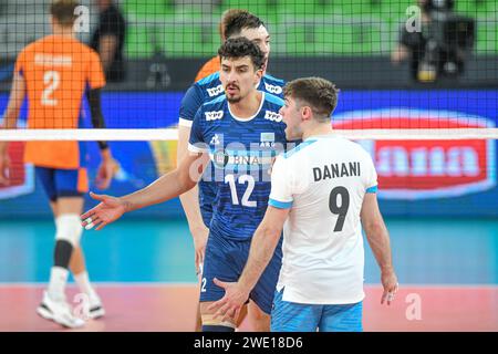 Argentiniens Nationalmannschaft feiert. Volleyball-Weltmeisterschaft 2022. Stockfoto