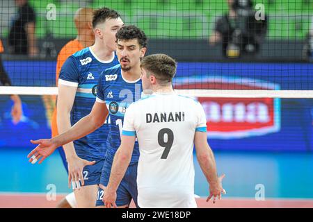 Argentiniens Nationalmannschaft feiert. Volleyball-Weltmeisterschaft 2022. Stockfoto