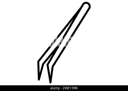 Pinzettensymbol. Symbol für Augenbrauenpflege und Präzision. Liniensymbolstil. Elementabbildung Stock Vektor