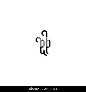 EP Simple Curved Concept Initial Logo Design schwarz-weißer Hintergrund Stock Vektor