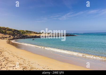 Der Strand auf Griffiths Island of Port Fairy in Victoria, Australien. Stockfoto