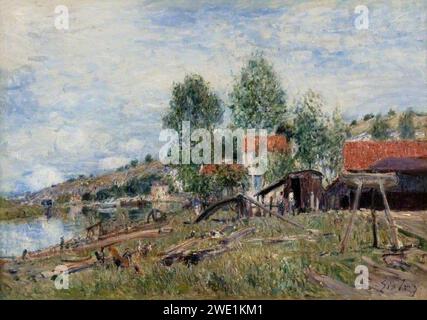 Alfred Sisley (1839-1899) - Werft in Saint-Mammès Stockfoto